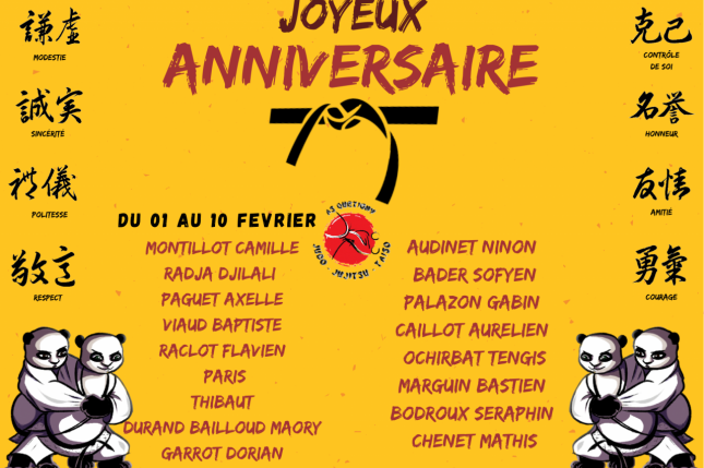 Joyeux Anniversaire As Quetigny Judo