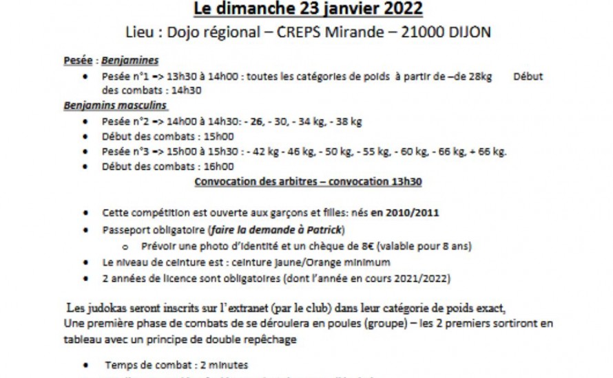 Critérium départemental individuel BENJAMINS 2022